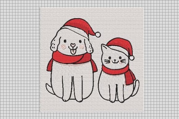 Review: Couple Christmas Cat and Dog Embroidery Design