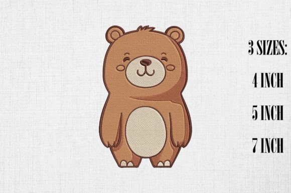 Review: Cute Kawaii Brown Bear Embroidery Design