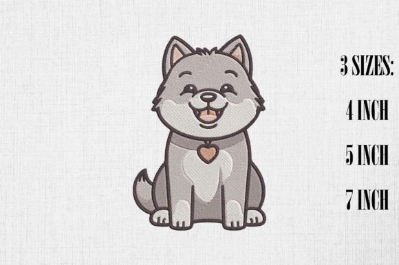 Review: Cute Kawaii Husky Dog Embroidery Design