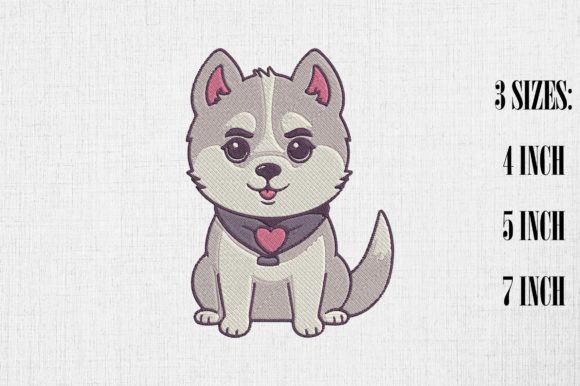Review: Cute Siberian Husky Embroidery Design for Real Projects