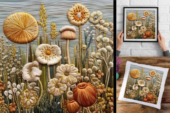 Reviewing 3d Graphic, Wool Embroidery-Wildflowers
