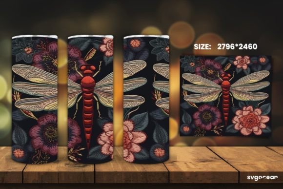 Reviewing the Embroidery Dragonfly Tumbler Sublimation Design